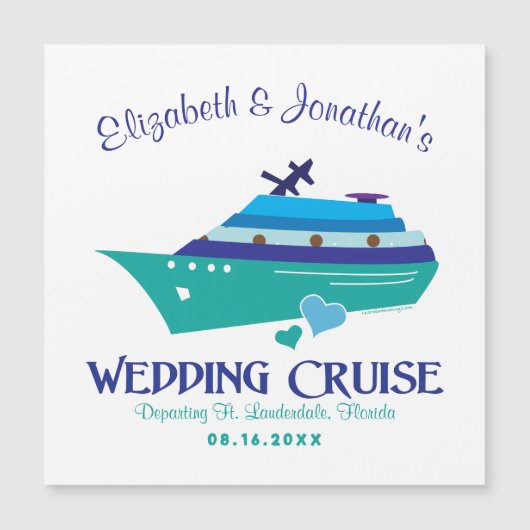 Carte Magnétique Mariage Croisière Enregistrer la date (Devant)