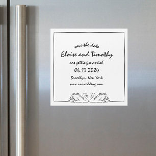 Carte Magnétique Mariage de cygne simple et élégant Enregistrer l'a