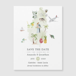 Carte Magnétique Mariage de destination à Sainte-Lucie, Enregistrez