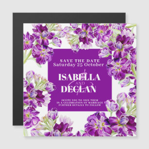 Carte Magnétique Mariage de fleurs violettes stocks enregistrer la