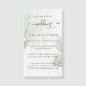 Carte Magnétique Mariage de plage Feuille de l'île tropicale Palm (Devant)