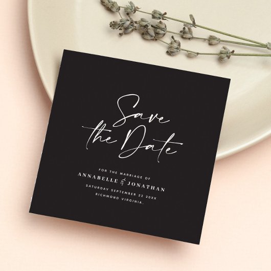 Carte Magnétique Mariage de typographie de script moderne enregistr