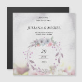 Carte Magnétique mariage d'invitation (Devant / Derrière)