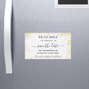Carte Magnétique Mariage en or blanc enregistrer l'aimant de date