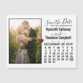 Carte Magnétique Mariage Enregistrer la date Décembre 2019 Calendri (Devant)