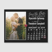 Carte Magnétique Mariage Enregistrer la date Janvier 2019 Calendrie (Devant)