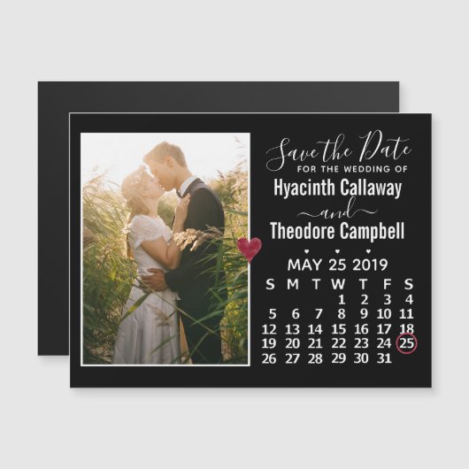 Carte Magnétique Mariage Enregistrer la date Mai 2019 Calendrier Ph (Devant / Derrière)
