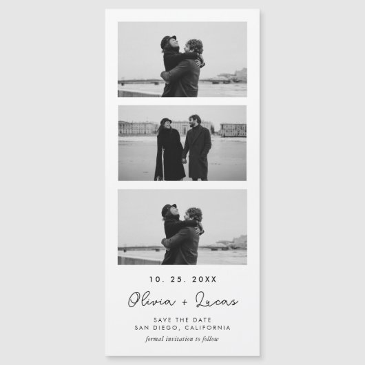 Carte Magnétique Mariage magnétique de la bande photo de script chi (Devant)