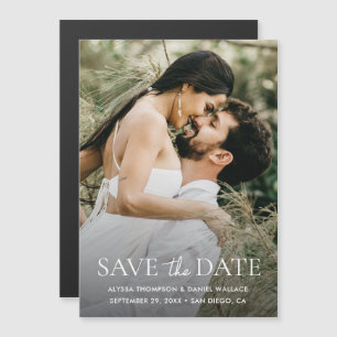 Carte Magnétique Mariage Moderne Minimaliste Une Photo magnétique