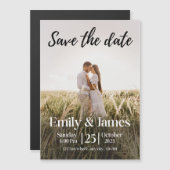 Carte Magnétique Mariage photo moderne simple et élégant Enregistre (Devant / Derrière)