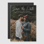 Carte Magnétique Mariage photo simple Enregistrer l'aimant Date (Devant / Derrière)