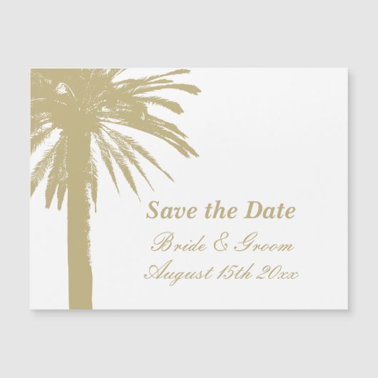 Carte Magnétique Mariage plage magnétique personnalisé enregistrer (Devant)