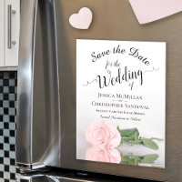 Mariage rose vif Enregistrer l'aimant de la date