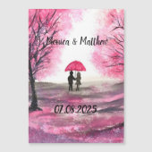 Carte Magnétique Mariage rustique amour couple cerisier fleurs arbr (Devant)