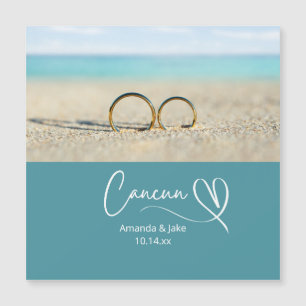 Carte Magnétique Mariage sur la plage à Cancun sur mesure