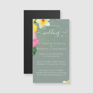 Carte Magnétique Mariage sur la plage du paradis tropical Floralies