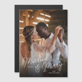Carte magnétique Marié et Joyeux Superposition pho (Devant / Derrière)