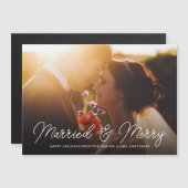 Carte magnétique Marié et Joyeux Superposition pho (Devant / Derrière)
