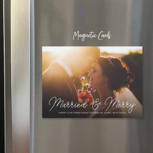 Carte magnétique Marié et Joyeux Superposition pho