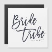 Carte Magnétique Mariée Tribe moderne et simple manuscrite (Devant / Derrière)