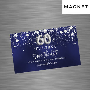 Carte Magnétique Marine bleu étoiles 60e anniversaire Enregistrer l