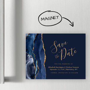 Carte Magnétique Marine Blue Gold Agate magnétique Enregistrer la d