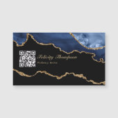 Carte Magnétique Marine et Gold Agate Precit Stone QR Code (Devant)