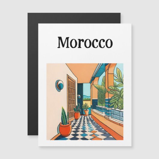 Carte Magnétique Maroc Marrakech (Devant / Derrière)