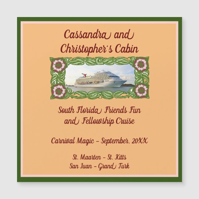 Carte Magnétique Marqueur de la porte d'entrée de l'armature Floral (Devant)