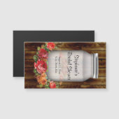 Carte Magnétique Mason Jar Flower Fête des mariées de couronne (Devant / Derrière)