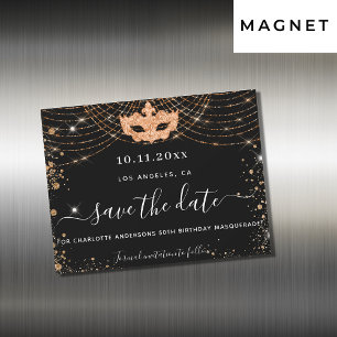 Carte Magnétique Masquerade partie or noir enregistrer l'aimant de