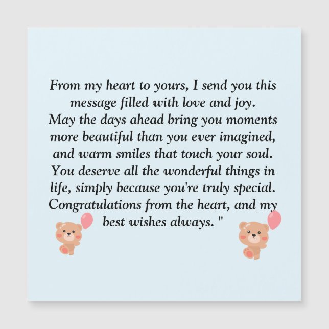 Carte Magnétique Massage pour tous les âges (Devant)