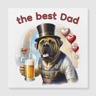 Carte Magnétique Mastiff Dogue anglais meilleur Papa fête des pères
