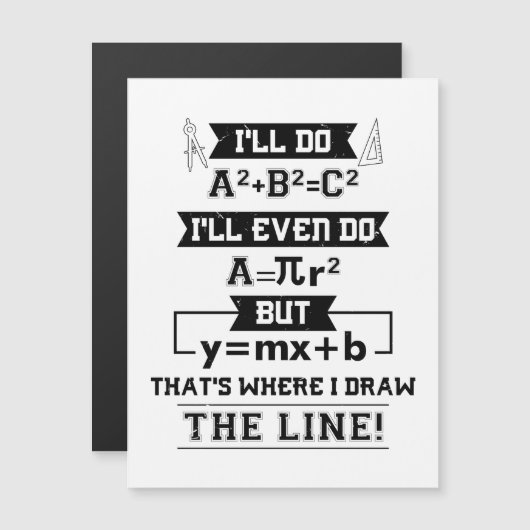 Carte Magnétique Math Math Cadeaux enseignant mathématiques (Devant / Derrière)