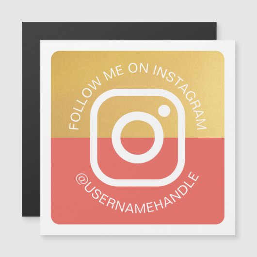 Carte Magnétique Médias sociaux modernes Pinterest Suivez-moi (Devant / Derrière)