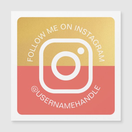 Carte Magnétique Médias sociaux modernes Pinterest Suivez-moi (Devant)