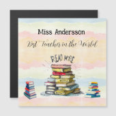 Carte Magnétique Meilleur enseignant dans le monde de l'illustratio (Devant / Derrière)