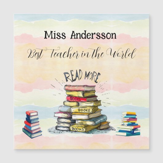 Carte Magnétique Meilleur enseignant dans le monde de l'illustratio (Devant)