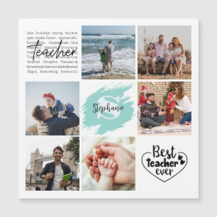 Carte Magnétique Meilleur enseignant jamais personnalisé Collage ph