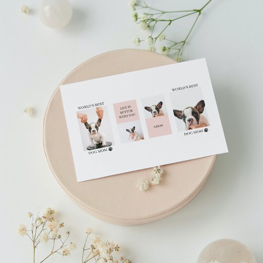 Carte Magnétique Meilleure Maman de Chien du Monde | Collage Photo