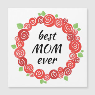 Carte Magnétique Meilleure maman jamais roses rouges wath printemps