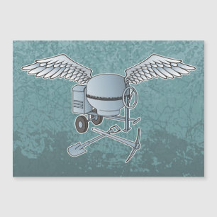Carte Magnétique Mélangeur de béton bleu-gris