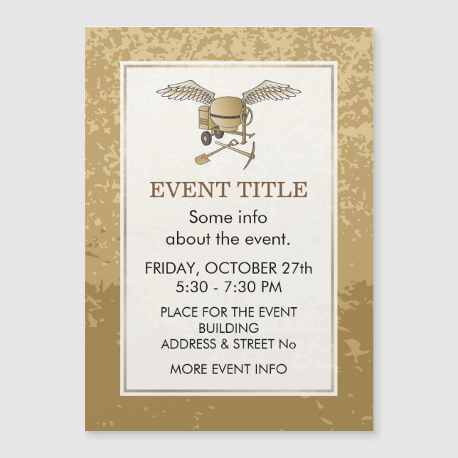 Carte Magnétique Mélangeur en béton beige (Devant)