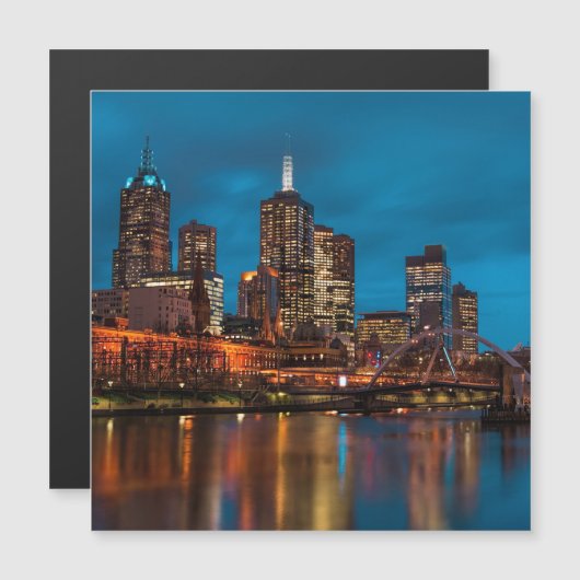 Carte Magnétique Melbourne la nuit (Devant / Derrière)
