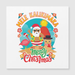 Carte Magnétique Mele Kalikimaka pour un Noël hawaïen brillant