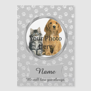 Carte Magnétique Mémorial personnel et gris mignon personnalisé