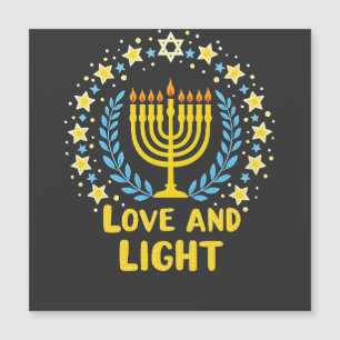 Carte Magnétique Menorah Amour et Lumière Vacances juives de Hanukk