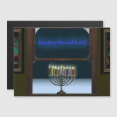 Carte Magnétique Menorah Dans La Fenêtre (Devant / Derrière)