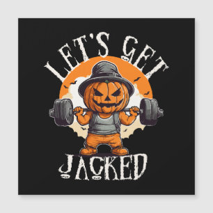 Carte Magnétique Mens Laissons Le Citrouille Jack-O-Lantern Enjoué
