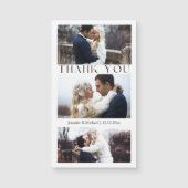 Carte Magnétique merci 3 photo collage élégant aimant mariage (Devant)